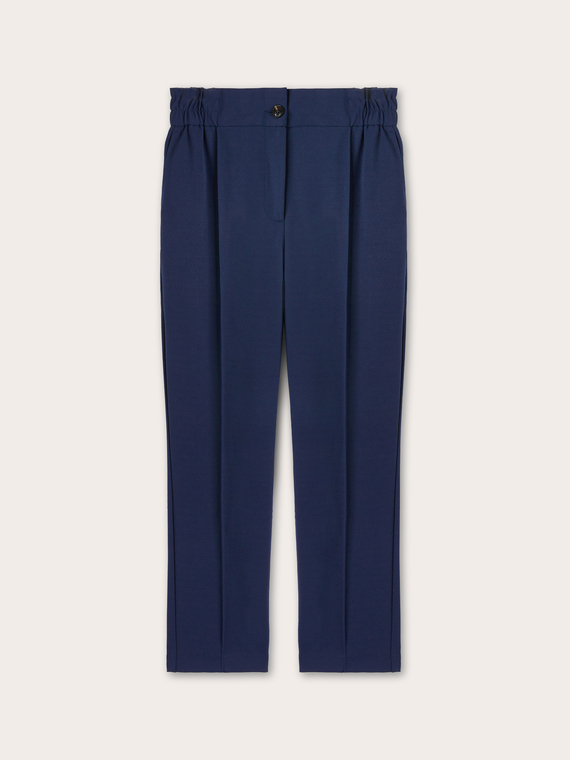 Flowing trousers in crepe fabric