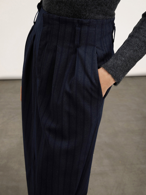 Pinstriped midi skirt