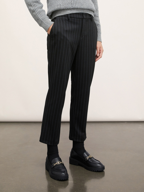 Regular pinstripe pattern trousers