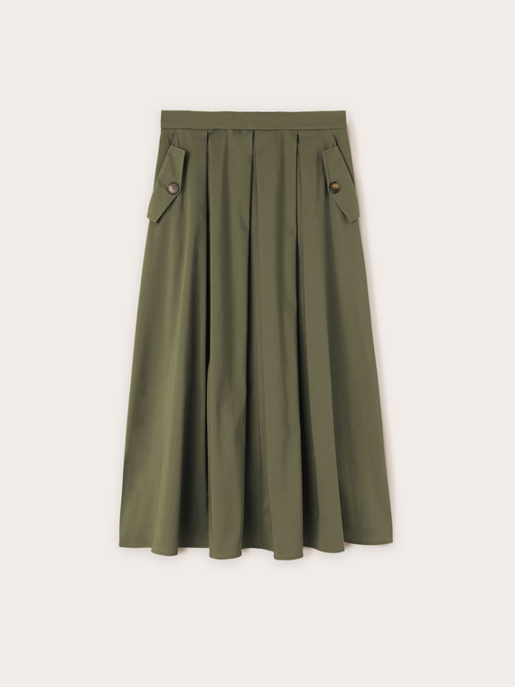 Midi skirt with bellows pleats