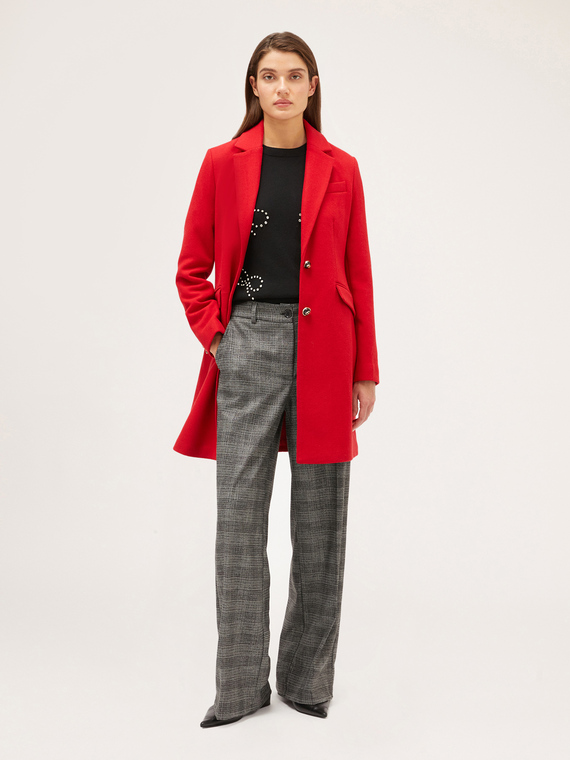 Check patterned palazzo trousers