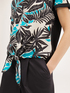 T-shirt con nodo fantasia tropical image number 2