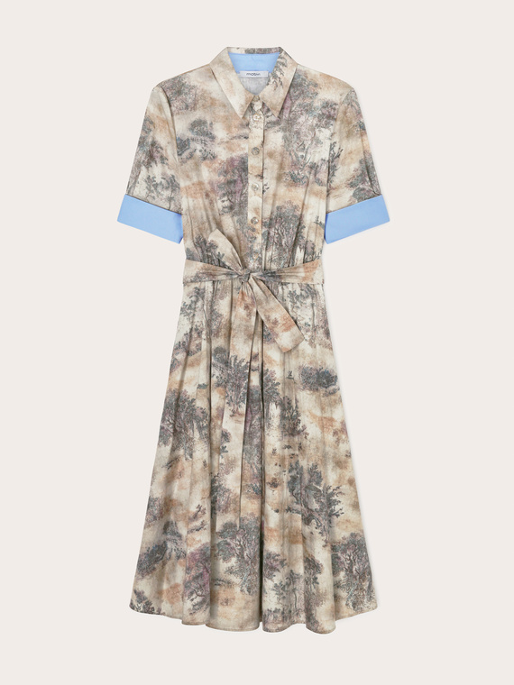 Printed cotton chemisier dress