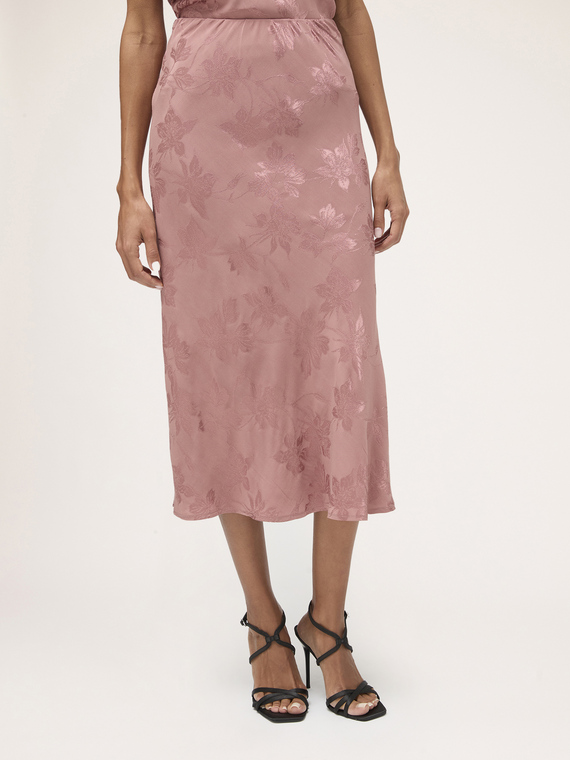 Jacquard satin midiskirt