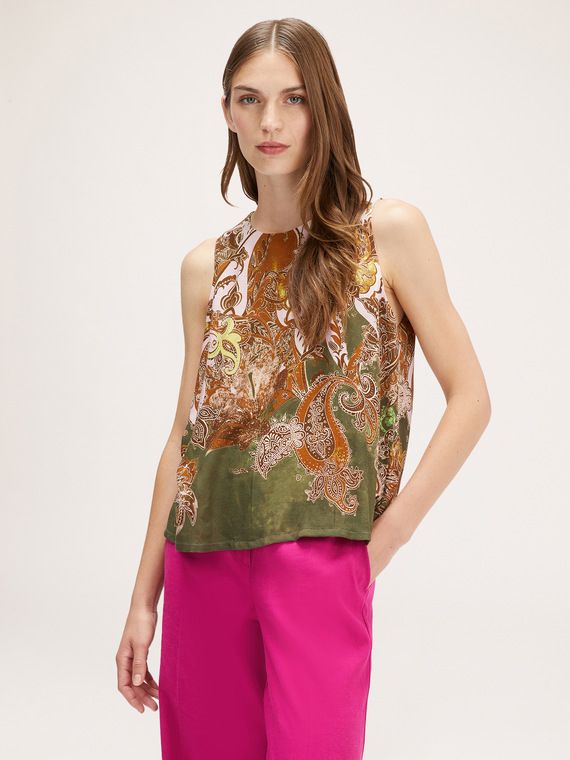 Cashmere patterned jacquard top