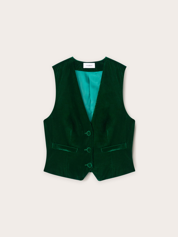 Gilet in velluto liscio