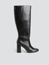 High croc embossed boots image number 2