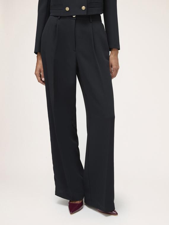 Palazzo trousers with side band