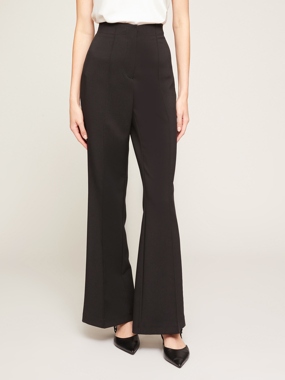 Solid-colour formal palazzo trousers