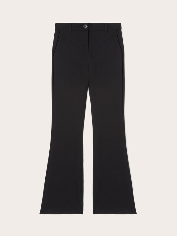 Polyviscose flare trousers