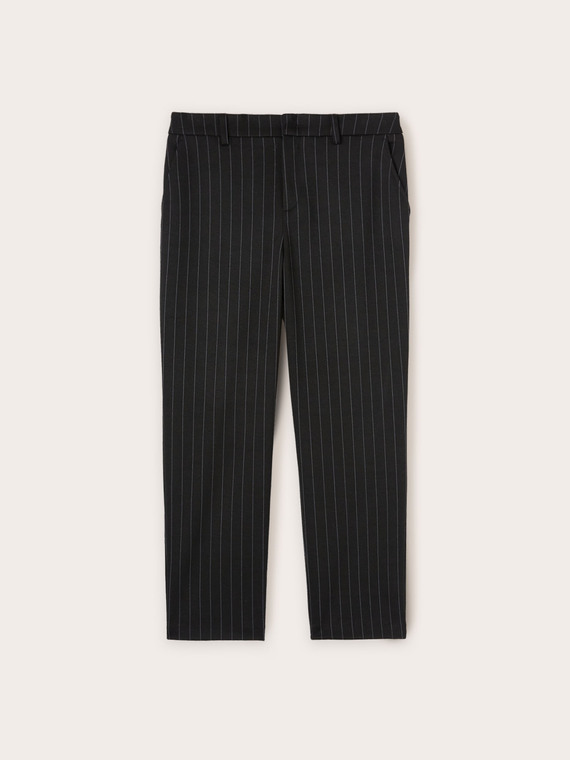 Pantalon regular à fines rayures