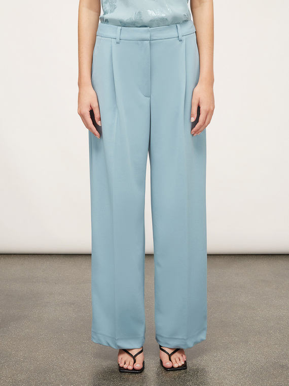 Palazzo trousers with pleats