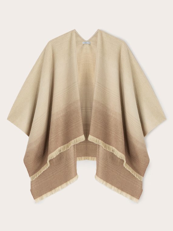 Poncho en jacquard effet estompé