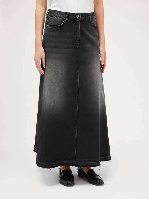 Long denim skirt