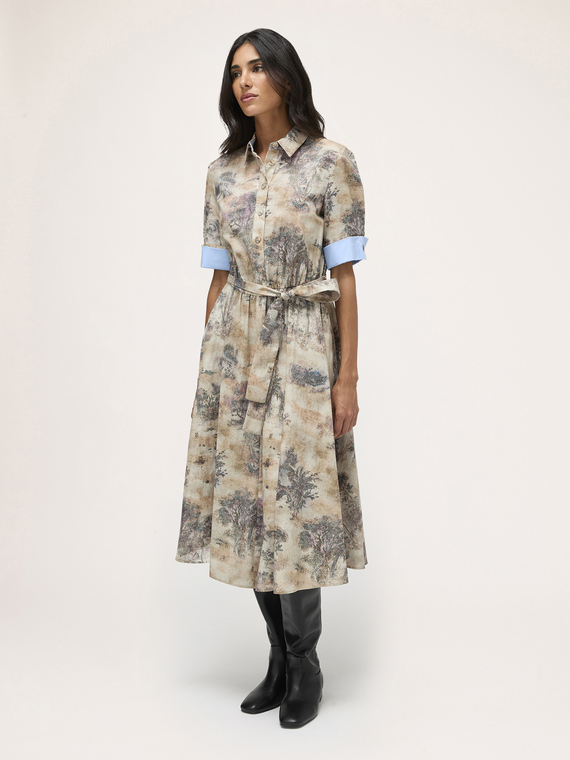 Robe chemisier imprimée en coton