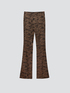 Animal print flared trousers image number 3
