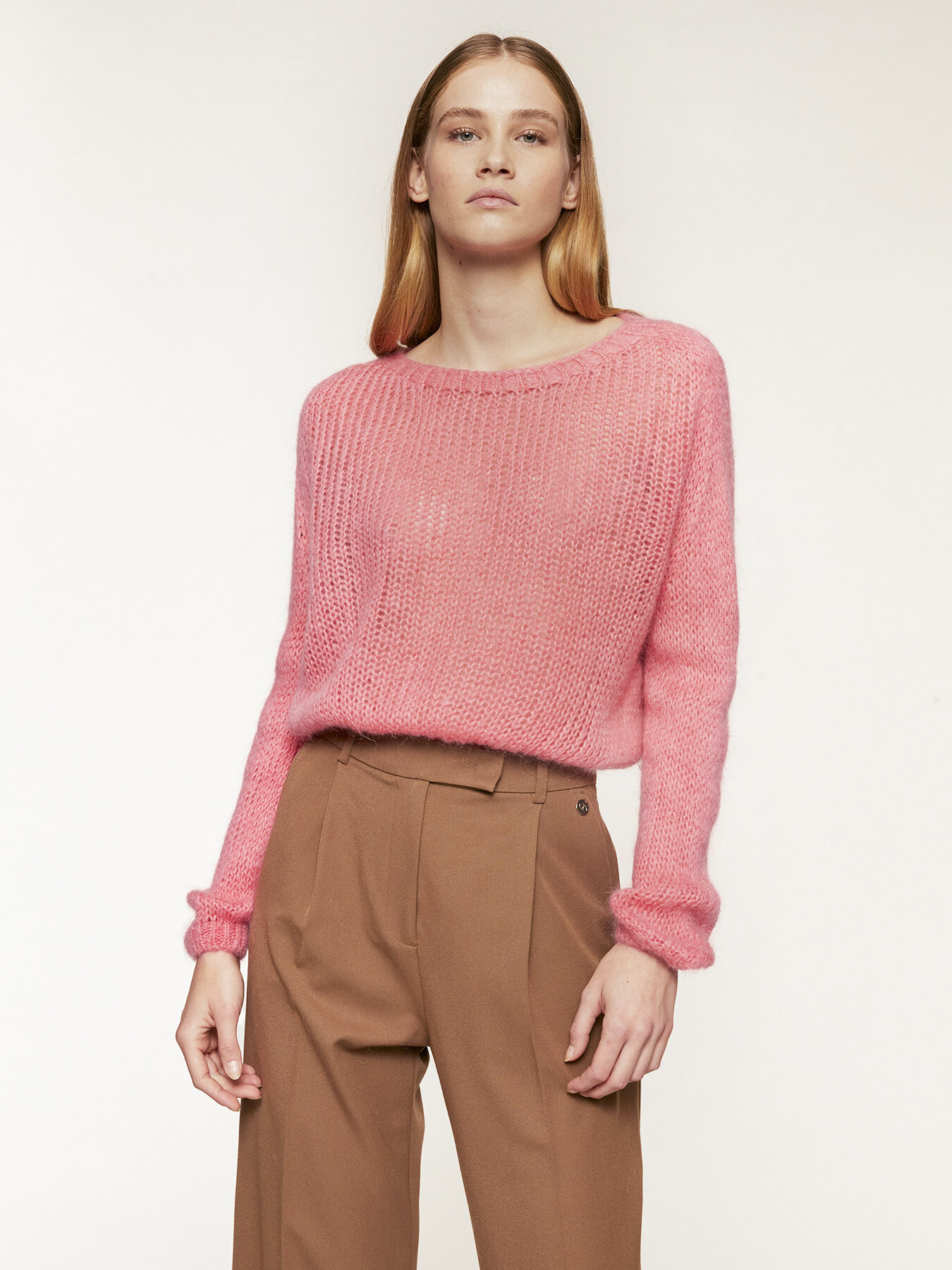 Mohair blend Openwork boxy sweater