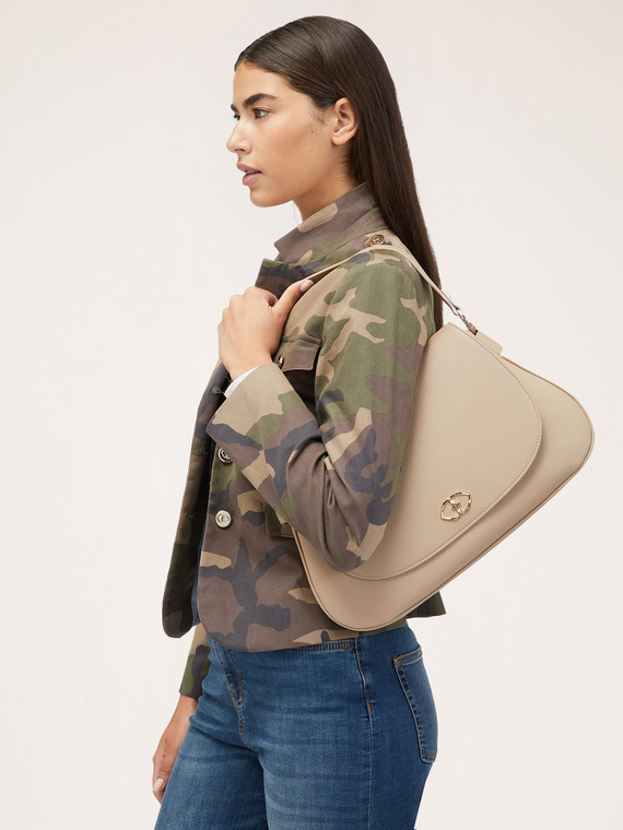 Coated fabric shoulder bag