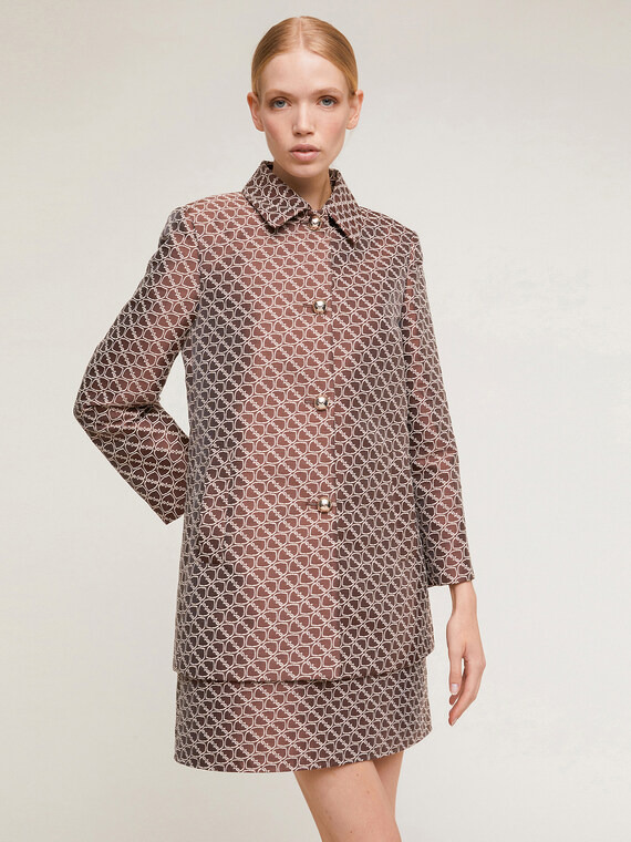 Double Love patterned jacquard coat