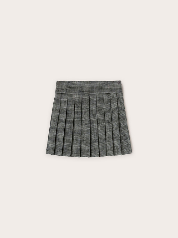 Pleated chequered miniskirt