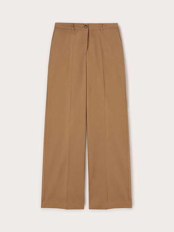 Pantalon large en gabardine