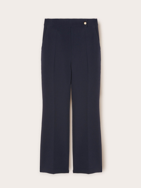 Crepe fabric flared trousers