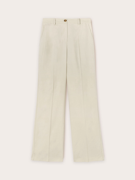 Linen blend palazzo trousers