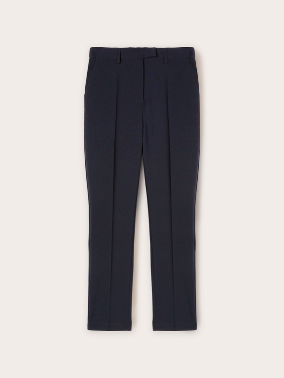 Regular fit trousers in crepe fabric