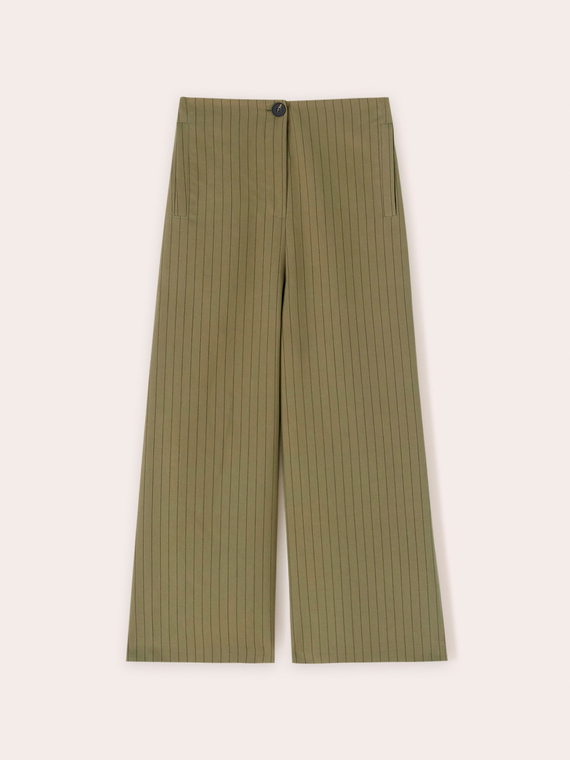 Pantaloni cropped gessati