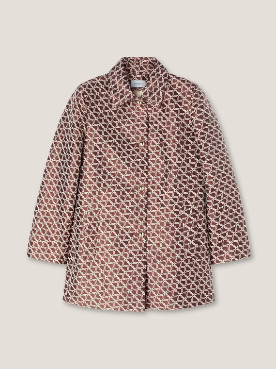 Double Love patterned jacquard coat