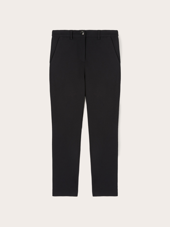 Milano knit fabric regular fit trousers