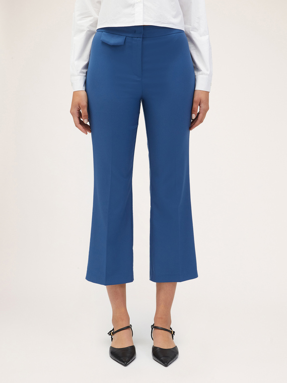 Kick flare polyviscose trousers