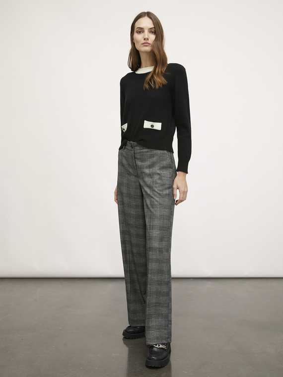 Pantaloni palazzo fantasia check