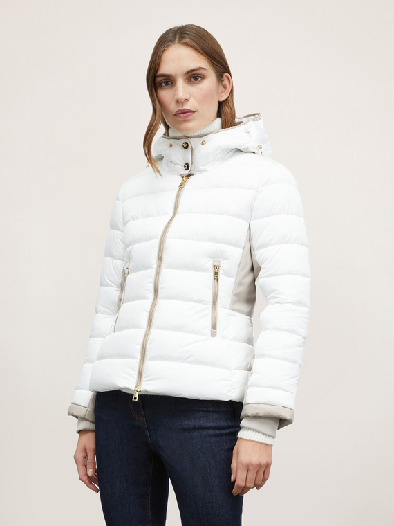 Short down jacket with hood