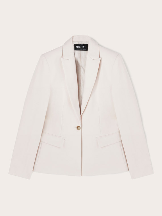 Single-breasted crepe fabric blazer