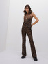 Animal print flared trousers image number 2