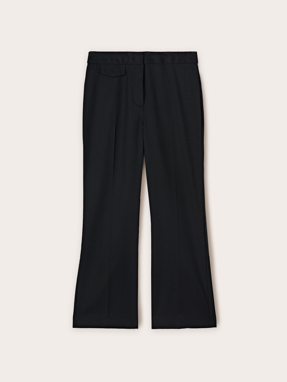 Pantalon kick flare en polyviscose