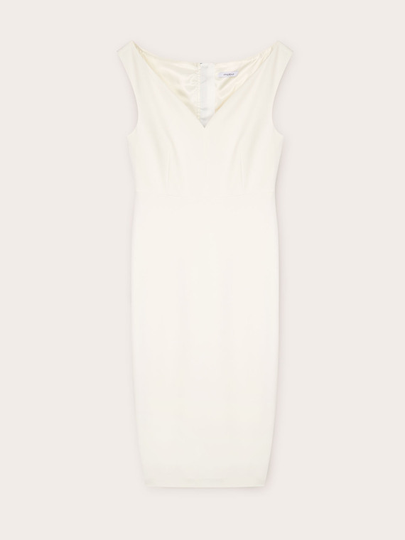 Elegant sheath dress with contrasting zip