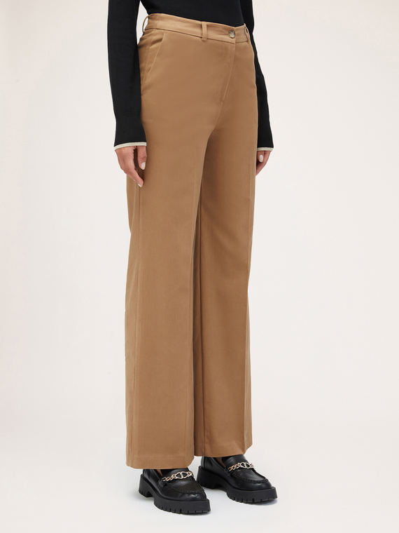 Pantalon large en gabardine