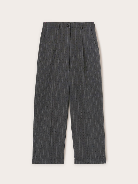 Pinstriped trousers with crystals