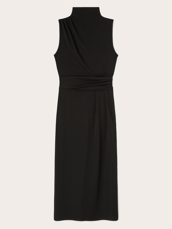 Long jersey dress with draping