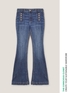 Jeans flare con motivo bottoni image number 3